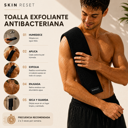TOALLA EXFOLIANTE - ELIMINA GRANOS Y TEXTURA