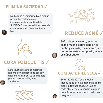 TOALLA EXFOLIANTE - ELIMINA GRANOS Y TEXTURA